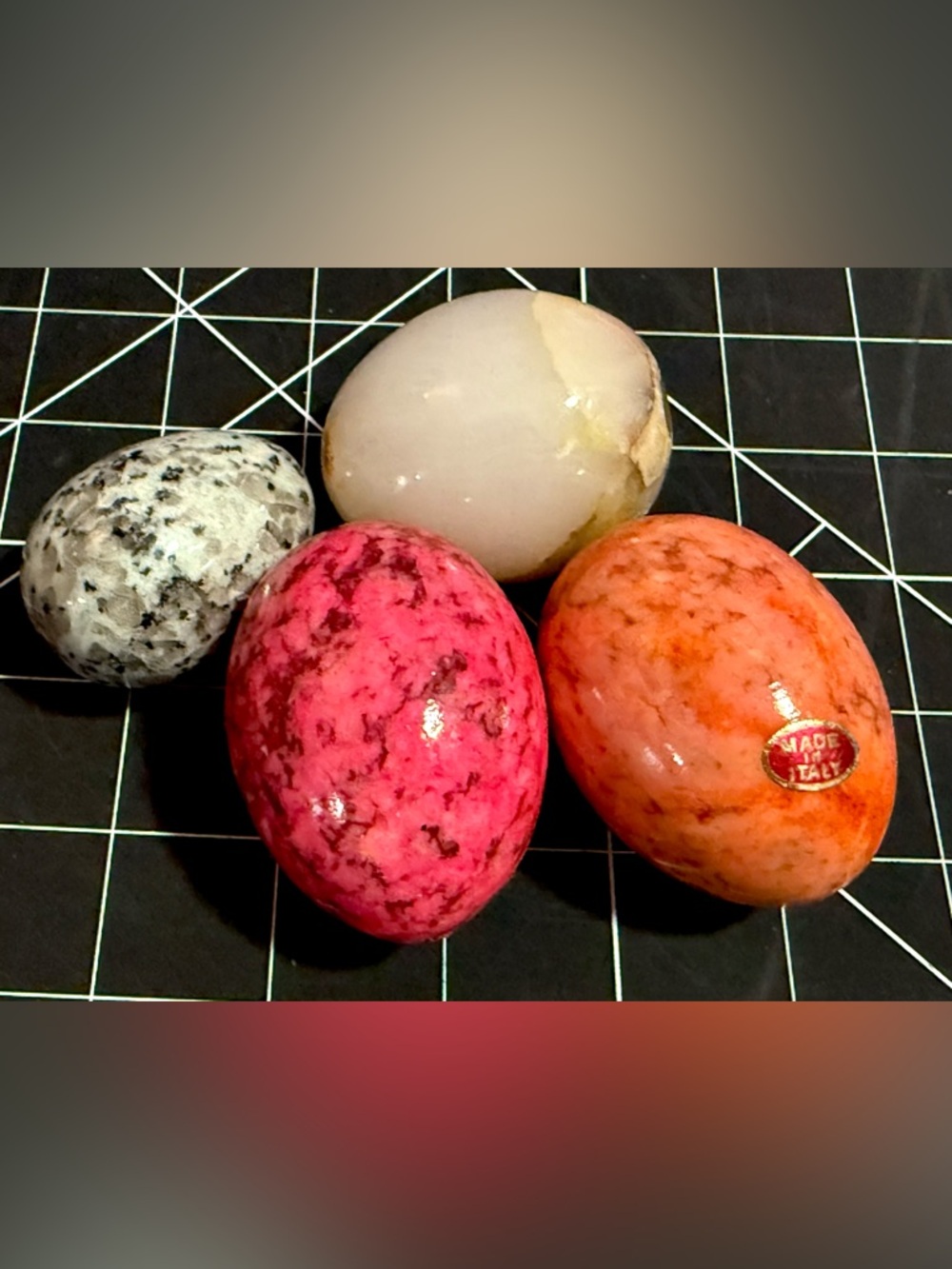 Vintage Alabaster Marble Eggs Set of 4